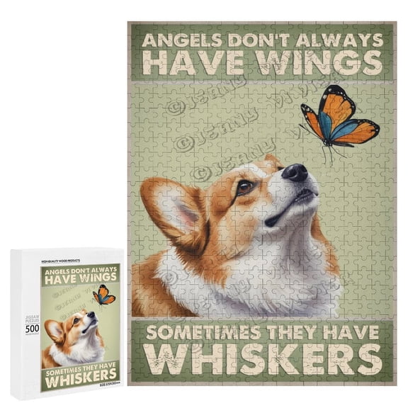 500-Piece Corgi Dog Puzzle for Adults - A Fun and Relaxing Way to Celebrate Your Love for Dogs,Wooden