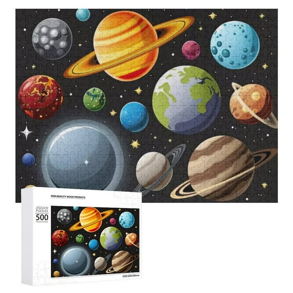 500-Piece Cosmic Planet Jigsaw Puzzle Ideal for Game Night, Family Bonding, and Relaxation