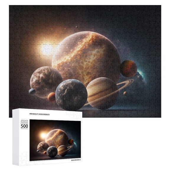 500-Piece Cosmic Planet Puzzle Funny & Challenging Jigsaw for Family, Game Time & Home Dcor