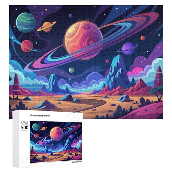 500-Piece Cosmic Planet Puzzle Great for Family Game Nights and Relaxing Fun