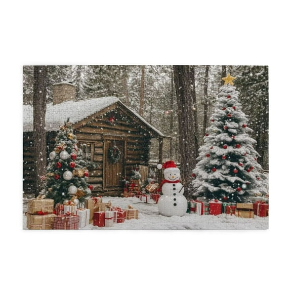 500 Piece Cozy Christmas Cabin Jigsaw Puzzle For Adults – Challenging, Relaxing Brain Workout, Festive Home Decor, Great Gift For Family & Friends