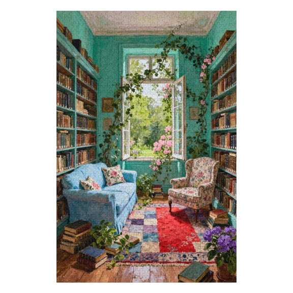 500 Piece Cozy Study Jigsaw Puzzle for Adults - Impossible Interlocking Challenging Puzzle, Mind-Relaxing Indoor Game, Family-Friendly Decorative Home Artwork