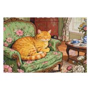 500 Piece Cozy Time Jigsaw Puzzle for Adults - Cat, Books & Tea Themed Mind-Relaxing Game, Family-Friendly Decorative Home Artwork & Relaxing Activity