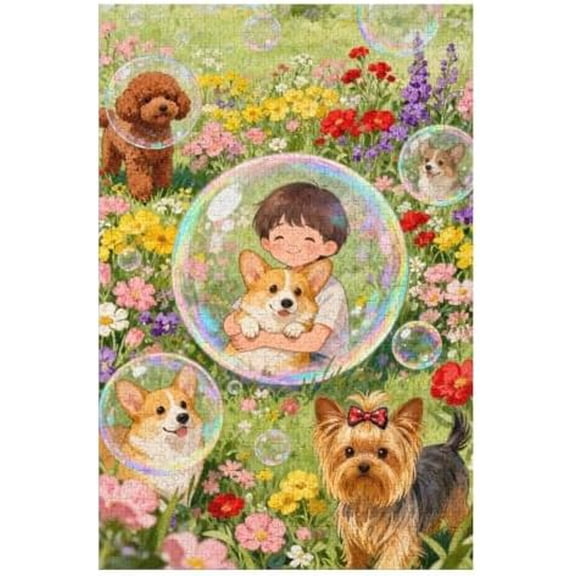 500 Piece Daydreaming Puppies Twinkle Laminate Dog Puzzle for Adults – Hard Challenge, Fun Family Activity, Relaxing DIY Game, Perfect Christmas or Birthday Gift