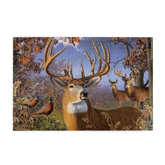 500 Piece Deer Woods Pheasant Jigsaw Puzzle Challenging Adult Puzzle Artistic Artwork Home Decor Unique Gift For Puzzle Lovers