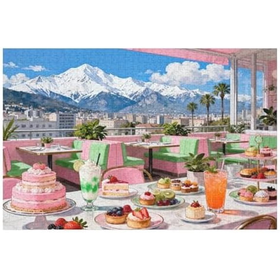 500 Piece Dessert Restaurant Food Cake Creative Hard Puzzle for Adults – DIY Home Decor, Interactive Family Fun, for Adults