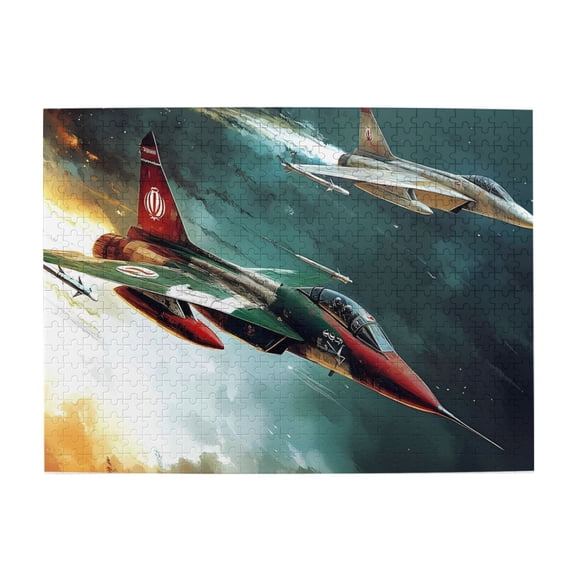 500 Piece Dynamic Air Combat Jigsaw Puzzle For Adults – Vibrant Fighter Jet Artwork, Challenging Wooden Game, Relaxing Brain Exercise & Unique Home Decor Gift Idea