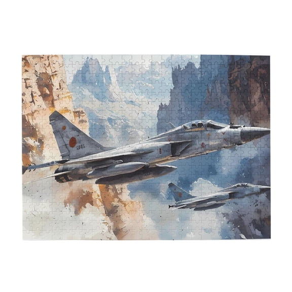 500 Piece Dynamic Fighter Jet Jigsaw Puzzle For Adults – Vibrant Military Aircraft In Flight, Challenging Relaxing Brain Exercise, Great Gift & Home Wall Decor