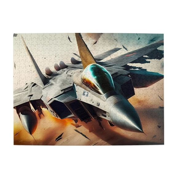 500 Piece Dynamic Fighter Jet Jigsaw Puzzle For Adults – Thrilling Aerial Combat Scene, Challenging Fun, Stress Relief Game, Unique Gift & Home Decor