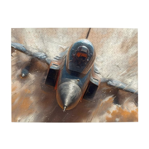 500 Piece Dynamic Fighter Jet Wooden Jigsaw Puzzle For Adults – Challenging Brain Exercise, Relaxing Fun, Vibrant Aviation Art Home Decor, Unique Gift