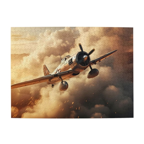 500 Piece Dynamic Fighter Plane Jigsaw Puzzle For Adults – Epic WWII Aircraft Artwork, Challenging Wooden Brain Game, Relaxing Activity & Great Gift Idea