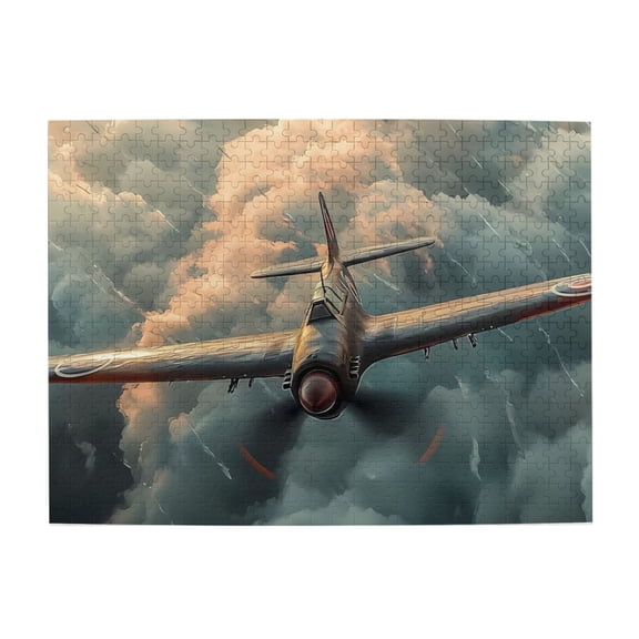 500 Piece Epic Sky Fighter Plane Wooden Jigsaw Puzzle For Adults – Challenging, Relaxing Brain Exercise, Artistic Aviation Artwork, Great Gift Idea & Home Decor
