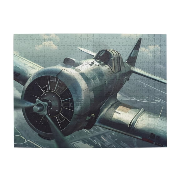 500 Piece F4U Corsair Jigsaw Puzzle For Adults – Challenging Wooden WWII Fighter Plane, Vintage Military Aircraft Art, Relaxing Brain Exercise & Gift