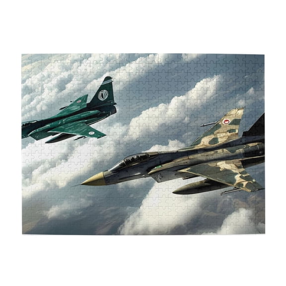 500 Piece Fighter Jet Jigsaw Puzzle For Adults – Captivating Military Aircraft Art, Challenging & Relaxing Brain Exercise Premium Wooden Puzzle, Great Gift Idea & Home Wall Decor
