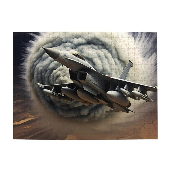 500 Piece Fighter Jet Jigsaw Puzzle For Adults – Captivating Military Jet Art, Swirling Cloud Effect, Challenging Brain Workout, Relaxing Activity, Gift Idea