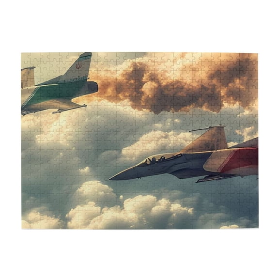 500 Piece Fighter Jet Jigsaw Puzzle For Adults Dynamic Military Aircraft Art & Cloudscape, Challenging Brain Game, Relaxing Home Decor, Ideal Gift For Aviation Fans