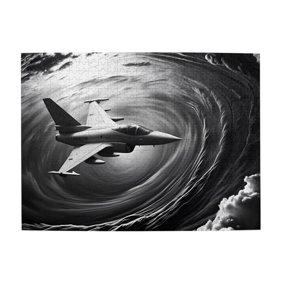 500 Piece Fighter Jet Jigsaw Puzzle For Adults – Dynamic Monochrome Aircraft Artwork, Challenging, Relaxing Brain Exercise & Stress Relief, Thoughtful Gift For Military Fans & Home Decor