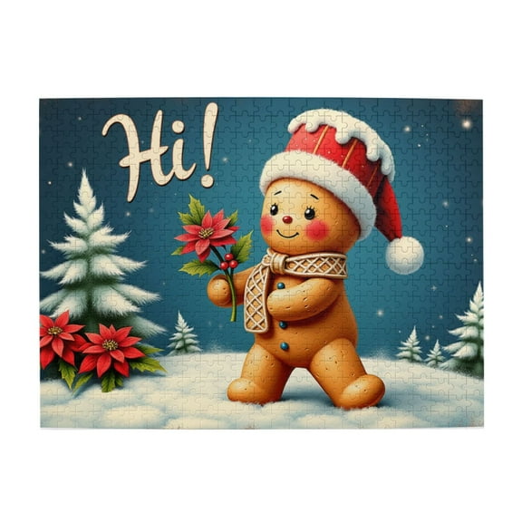 500 Piece Gingerbread Man Christmas Jigsaw Puzzle For Adults – Festive Holiday Artwork, Challenging & Fun Puzzle Game, Great Gift Idea For Family & Friends