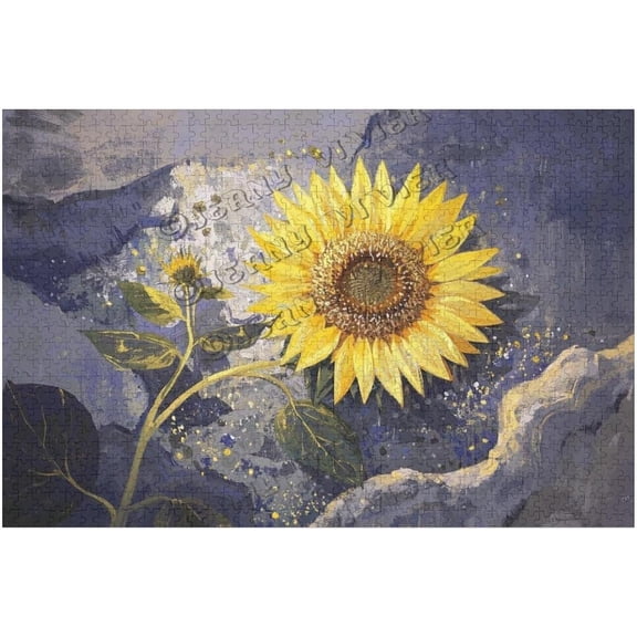 500 Piece Golden Abstract Sunflower Jigsaw Puzzle for Adults, Bright Floral Design, Relaxing Leisure Game, Cheerful Home Decor, Spring & Birthday Gift