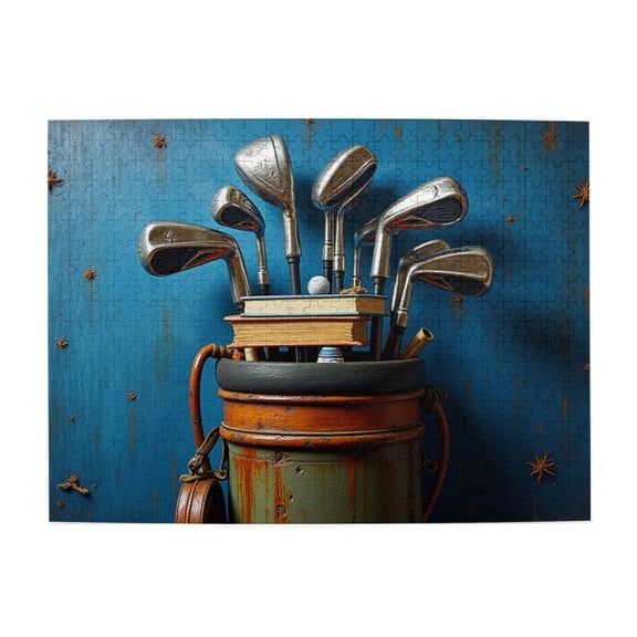 500 Piece Golf Clubs In Bag Jigsaw Puzzle For Adults – Challenging & Fun Activity， Unique Artwork， Great Gift Idea