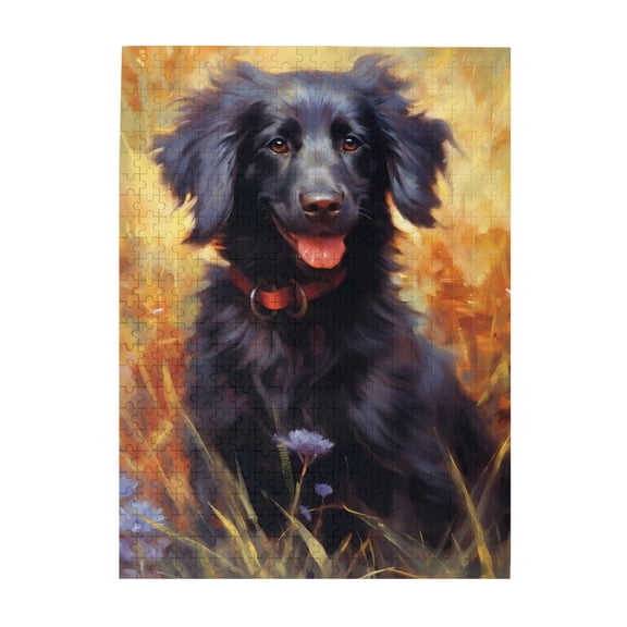 500 Piece Happy Black Dog In Golden Field Jigsaw Puzzle For Adults – Vibrant Pet Artwork, Challenging & Relaxing Brain Exercise, Stress Relief Activity, Ideal Gift For Dog Lovers & Home Decor