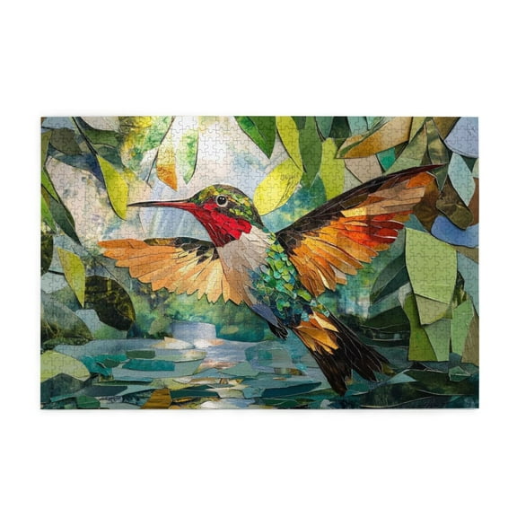 500 Piece Hummingbird Wildlife Jigsaw Puzzle Intricate Fantasy Art Challenging Adult Puzzle Beautiful Home Deco Unique Gift For Puzzle Enthusiasts