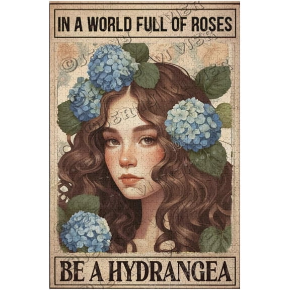 500 Piece Hydrangea Motivational Quote Jigsaw Puzzle for Adults, Inspirational Floral Design, Relaxing Game, Positive Home Decor, Encouraging Holiday Gift