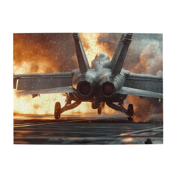 500 Piece Intense Fighter Jet Wooden Jigsaw Puzzle For Adults – Dynamic Aircraft Artwork, Challenging & Relaxing Brain Game, Great Home Decor & Gift Idea