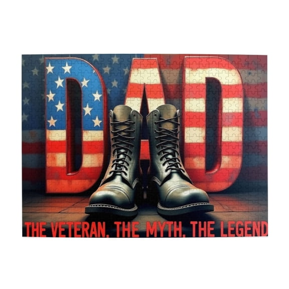 500 Piece Jigsaw Puzzle For Adults American Flag Veteran Boots Challenging And Relaxing Patriotic Puzzle Great Gift For Dad Veterans Day Or Father'S Day 20.5X15In