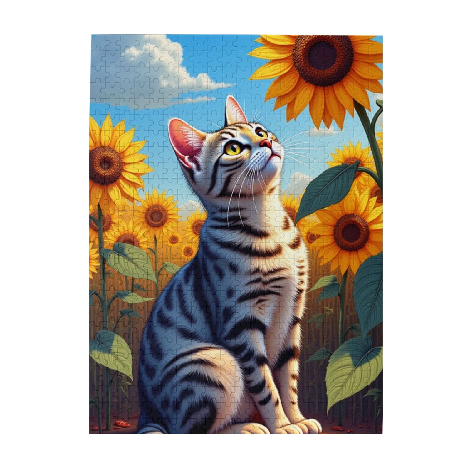 500 Piece Jigsaw Puzzle For Adults Cat Among Sunflowers Challenging ...