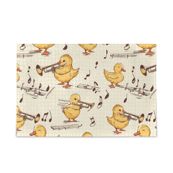 500 Piece Jigsaw Puzzle for Adults Duck Musical Instrument Thick Wood-Paper Composite with Letter on Back Tight Interlock Challenging Home Decor Family Game Gift