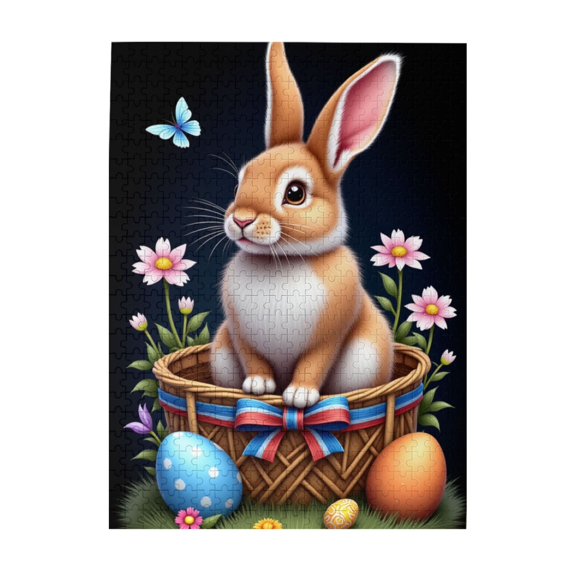 500 Piece Jigsaw Puzzle For Adults Easter Bunny In Basket Challenging And Fun Activity Adorable Artwork Great Gift Idea Puzzles For Adults 500 Pieces Home Decor