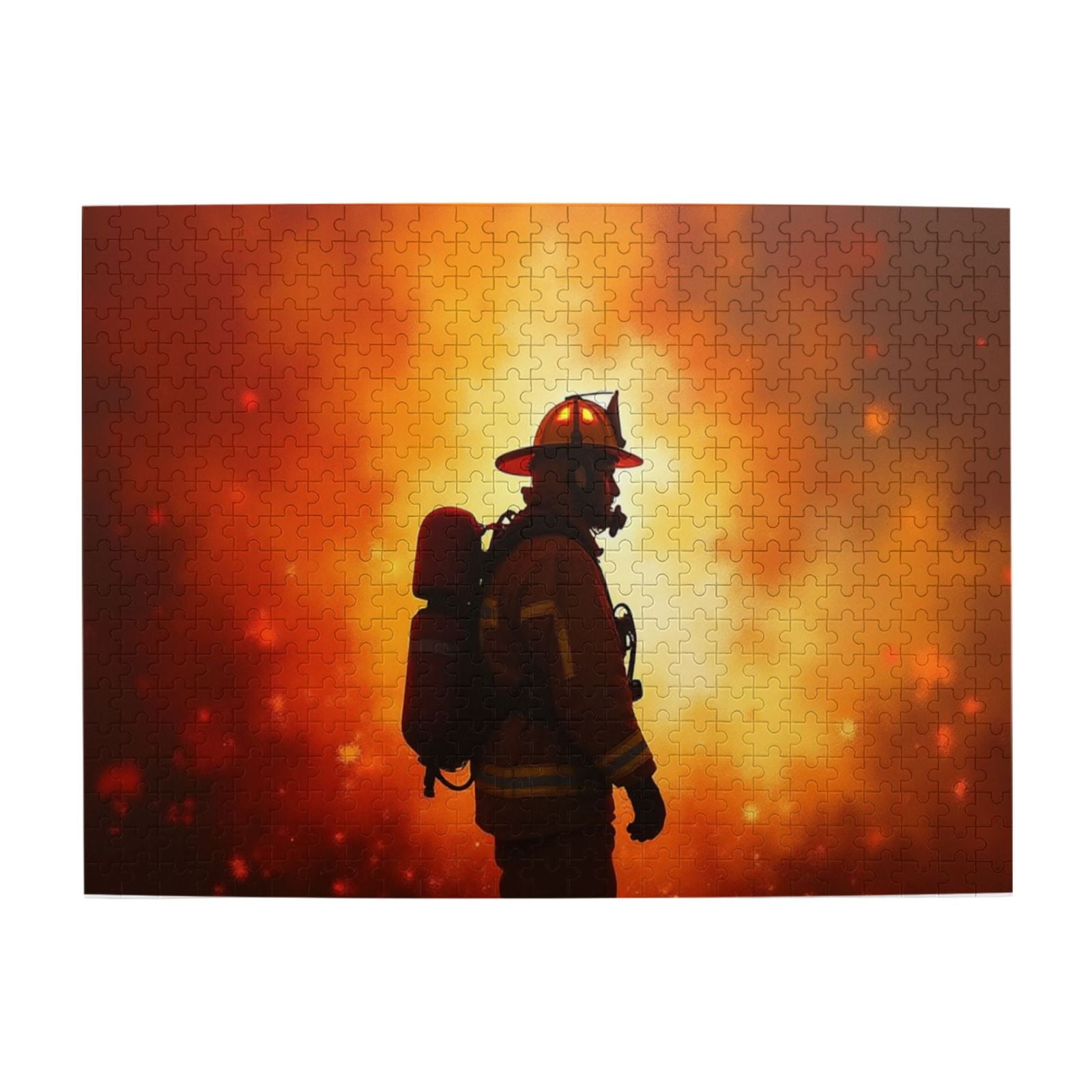 500 Piece Jigsaw Puzzle For Adults Firefighter In Blaze Challenging ...