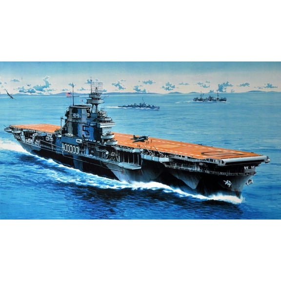 500 Piece Jigsaw Puzzle for Adults - Military USS Yorktown (CV-5) Warships United States Navy USS Yorktown Aircraft Carrier Warship - Cardboard, 29.5 x 19.6 inches, 12 years and up