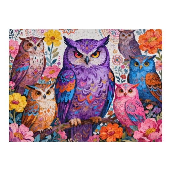 500 Piece Jigsaw Puzzle for Adults Owl Bird Puzzle, Beautiful Nocturnal Scene, Recycled Cardboard, Educational Family Challenge, Gift for Seniors, Relaxing Decor Game
