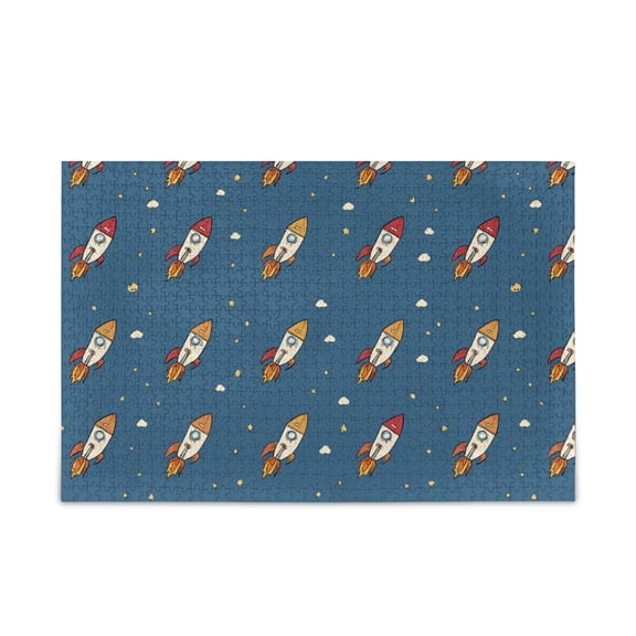 500 Piece Jigsaw Puzzle for Adults Rocket Launch Thick Wood-Paper Composite with Letter on Back Tight Interlock Challenging Home Decor Family Game Gift