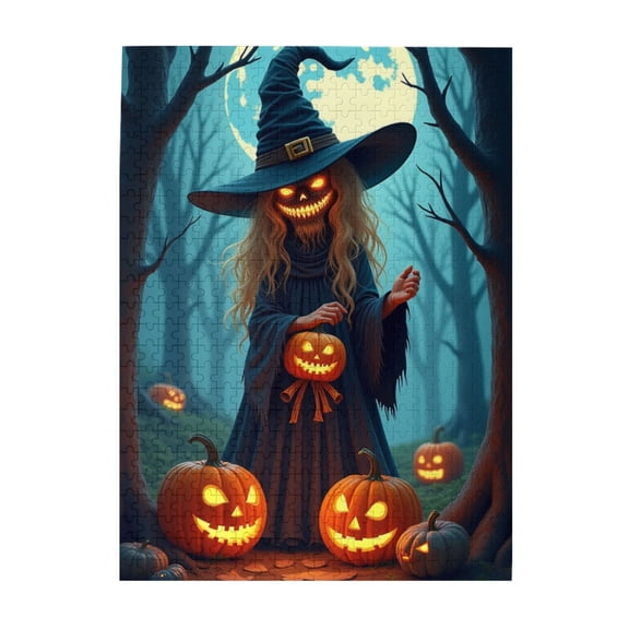 500 Piece Jigsaw Puzzle For Adults Spooky Witch In Halloween Forest 500 Pieces Adult Jigsaw Puzzle Challenging And Fun Activity Great Gift Idea Halloween Decor Home Decor