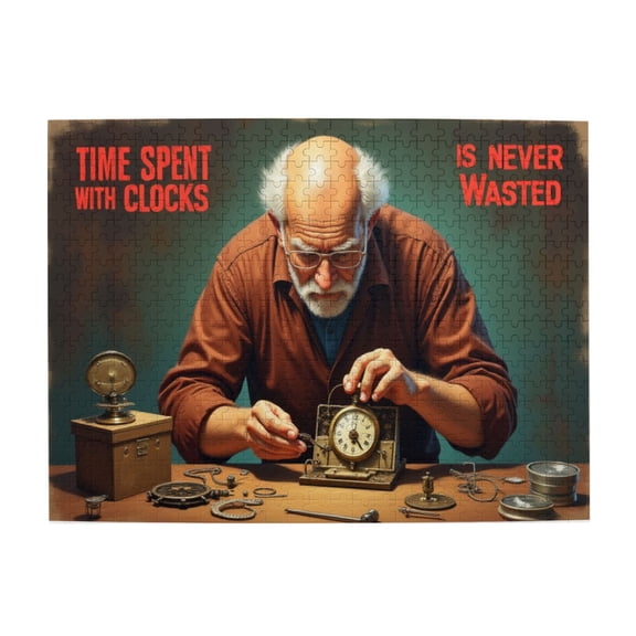 500 Piece Jigsaw Puzzle For Adults Time Spent With Clocks Challenging And Relaxing Puzzle Game Unique Artwork Great Gift For Puzzle Enthusiasts & Home Decor 20.5X15In