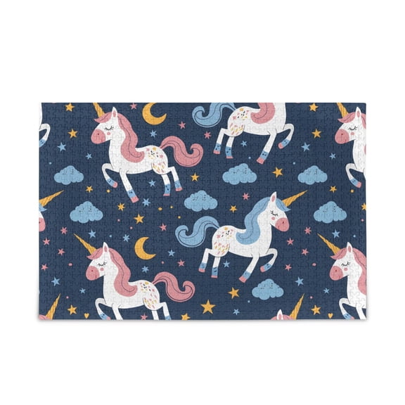 500 Piece Jigsaw Puzzle for Adults Unicorn and Clouds Thick Wood-Paper Composite with Letter on Back Tight Interlock Challenging Home Decor Family Game Gift
