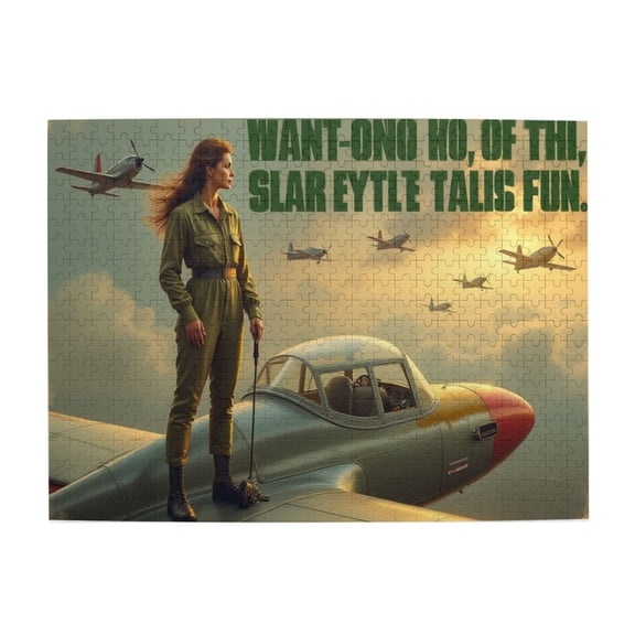 500 Piece Jigsaw Puzzle For Adults Woman Pilot In Vintage Airplane Challenging And Fun Brain Teaser Unique Artwork Great Gift Idea Home Decor 20.5X15In