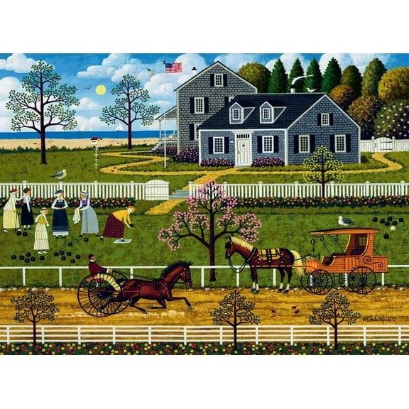 500 Piece Jigsaw Puzzle for Adults Wooden Charles Wysocki Puzzle for Adults Rooster Express Fun Jigsaw Puzzles Family Puzzle to Enjoy Adult Decompression Intellective Educational Game Gift