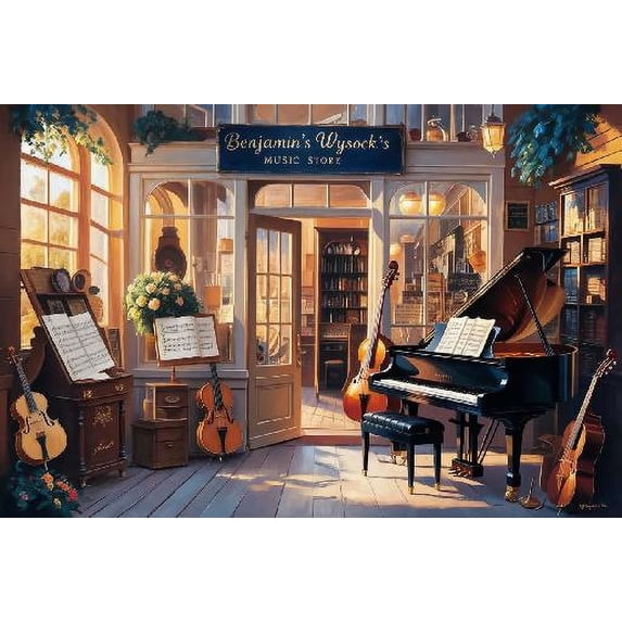 500 Piece Jigsaw Puzzle-Benjamin's Music Store - Fun Puzzle Educational Family Game Toys Adults Home Decoration Colorful Puzzle Gifts