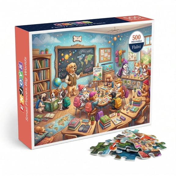500 Piece Jigsaw Puzzle, Blue Core Cardboard Family Puzzle for Indoor Leisure Activity