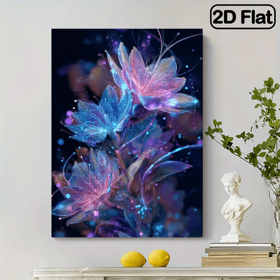 500 - Piece Jigsaw Puzzle, Cardboard Material, Glowing Floral Design, Ideal for New Year Boxing Day Relaxation, Challenging Fun, Perfect for Home Leisure Gifting
