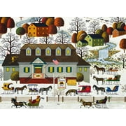 500 Piece Jigsaw Puzzle Charles-Wysocki Puzzle-Beaver Hat Tavern, Decompression Challenge Game Puzzle,Wall Art Unique Gift,Fun Family Indoor Activity