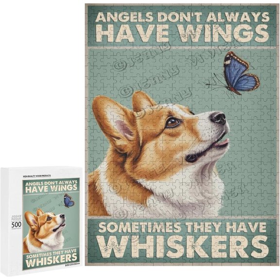 500-Piece Jigsaw Puzzle Featuring Corgis - A Fun Challenge for Adults Who Love Dogs,Wooden