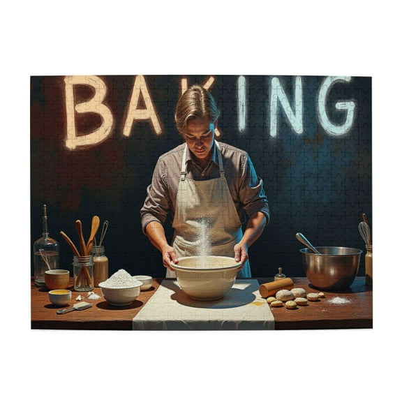 500 Piece Jigsaw Puzzle For Adults Baker'S Flour Power Baking Scene Challenging & Relaxing Adult Puzzle Home Decor Fun Gift 20.5X15In