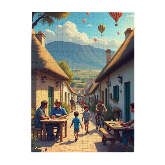 500 Piece Jigsaw Puzzle For Adults Charming Village Scene Relaxing & Challenging Puzzle Beautiful Artwork Great Gift Idea Family Fun