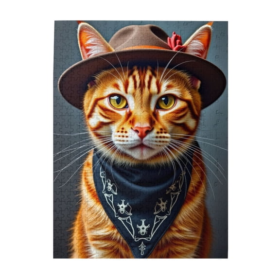 500 Piece Jigsaw Puzzle For Adults Cool Cat In A Hat – Challenging And Fun Adult Puzzle Unique Artwork Great Gift Idea For Puzzle Lovers Home Decor