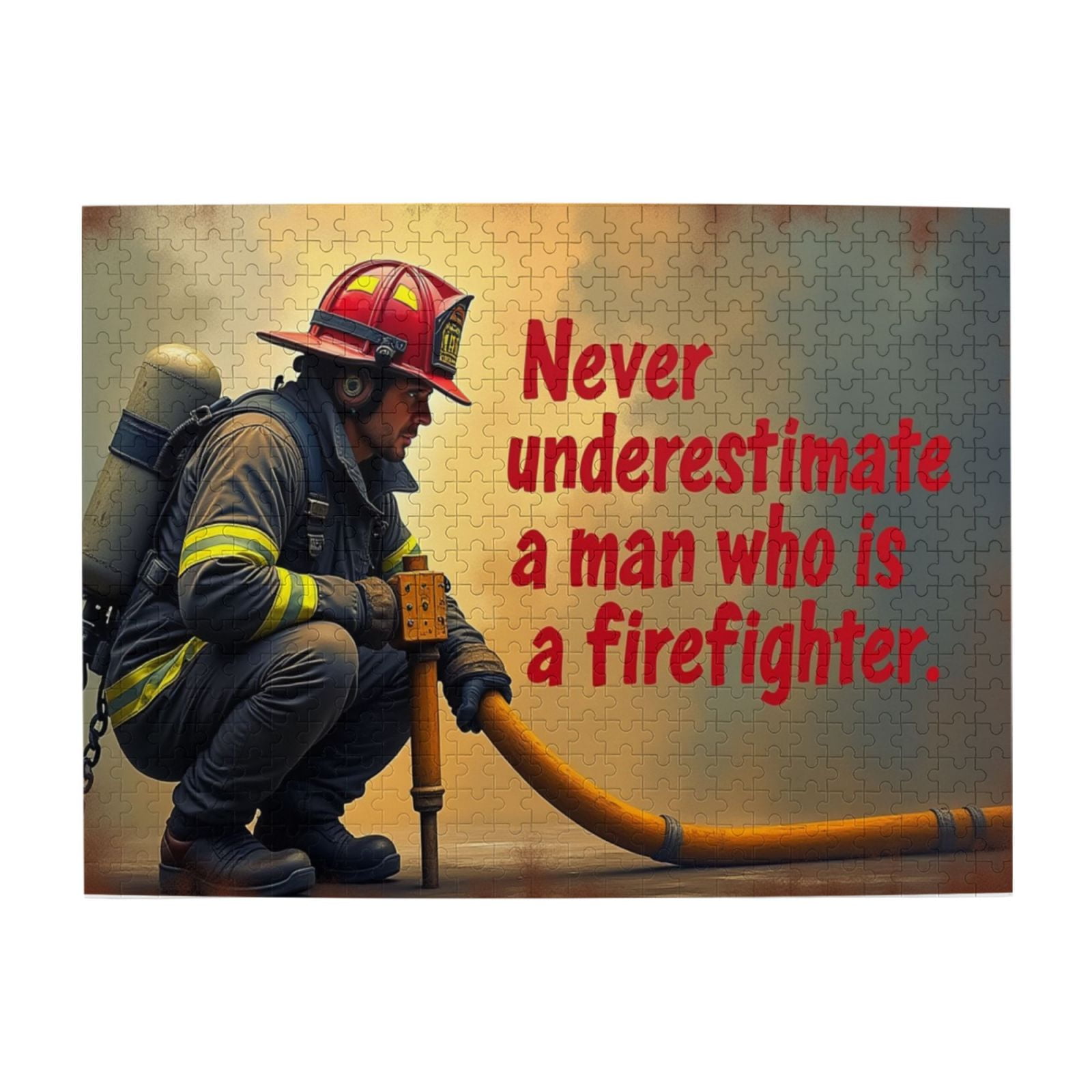 500 Piece Jigsaw Puzzle For Adults Courageous Firefighter Bravery ...